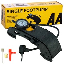 AA Heavy Duty Foot Pump Single Barrel Cylinder Car Van Bike Tyre Air Inflator