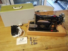 Vintage Electric Sewing Machine - Singer 15K 1940 RAF Decals (Serviced)