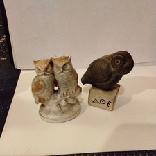 Pair Of Vintage Porcelain Owls