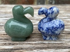 2 x Small Dodo Birds Carved