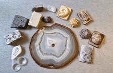 Agate Slice 15cm, Rock, Crystal Pieces and Resin Fossils, Interesting bits