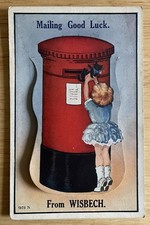 Novelty Postcard "Mailing Good Luck From Wisbech" 12 Pull Out H. Coates RP Views