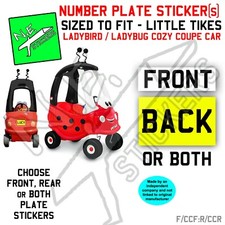 Personalised number plate(s) TO FIT Little Tikes Cozy Coupe LADYBIRD LADYBUG car