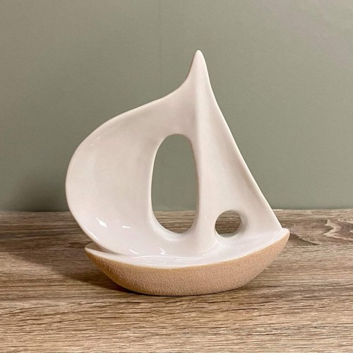 Ceramic white sailing sail - ceramic,