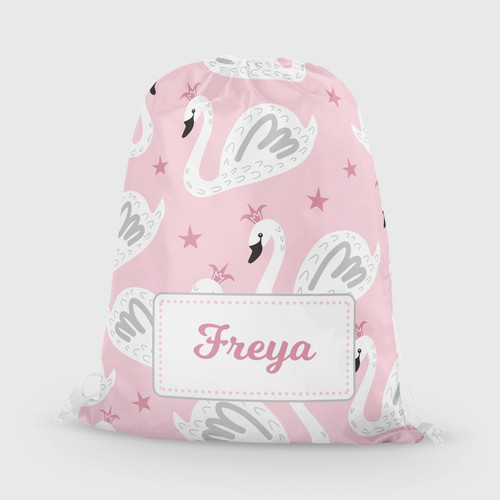 Personalised swans girls pink - swans,