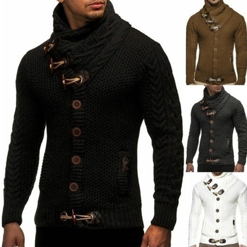 Mens cable knit cardigan - cable,