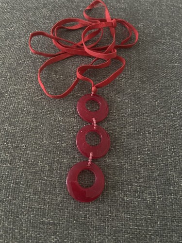 Lola rose red stone pendant - rose,