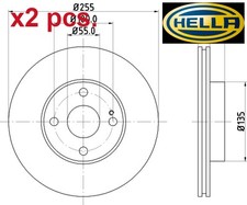 X2 PCS FRONT BRAKE DISC SET