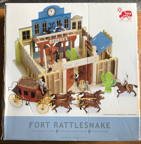 Boxed toy van wooden fort - le,