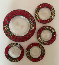 Yankee Candle Red & Gold Glass