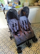 My Babiie MB12 Twin Double Pushchair Stroller Grey