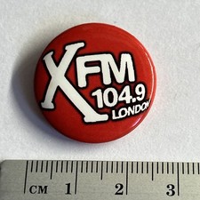 Very Small Collectible pin badge Xfm 104.9 London radio station 