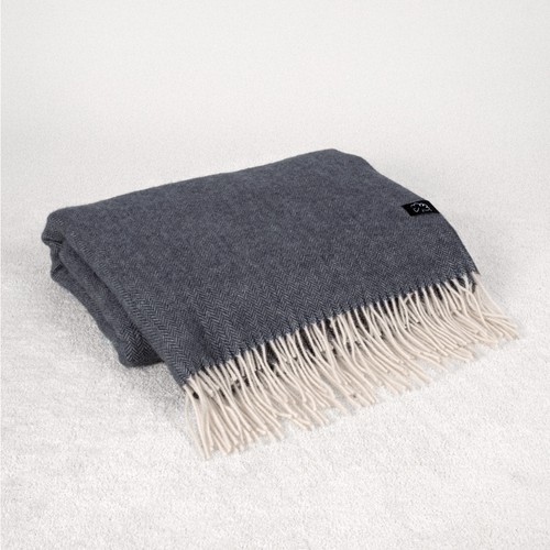Pure wool blanket - dark, grey