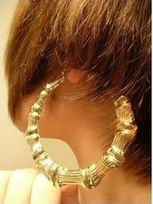 Large circle bamboo earrings - large,