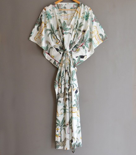 Indian white long - white, print