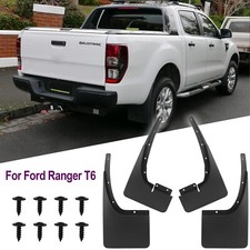 BLACK MUD FLAPS FRONT & REAR MUDFLAPS GUARDS FOR FORD RANGER T6 T7 T8 12-22