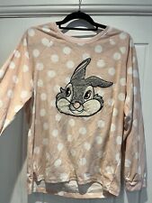 Disney Thumper Bambi Micro Fleece Pink Pyjama Top Ladies Size M Loungewear