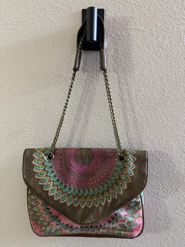 Desigual purse bag pink canvas - purse,