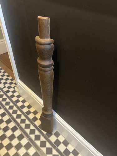 Oak georgian half newel post - newel,