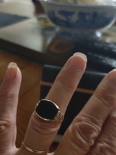 9ctgold Onyx Mens Ring size O