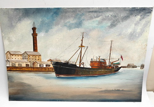 Original acrylic ship grimsby - acrylic,