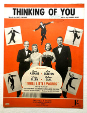 THINKING OF YOU - UK movie sheet music - Fred Astaire & Vera Ellen - VGC 