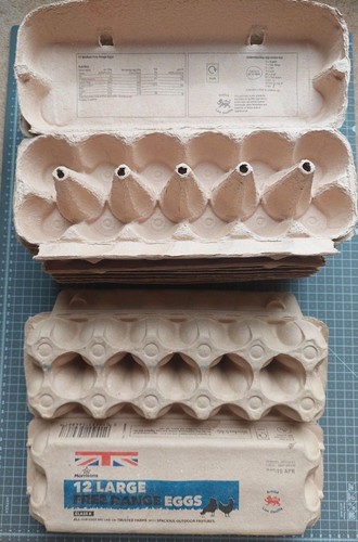 Reclaimed empty egg boxes - reclaimed,