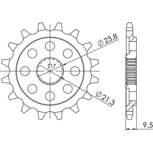 Sunstar steel sprocket p520 - steel,