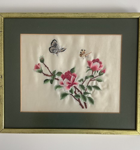 Vintage framed silk - vintage,