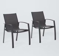 John Lewis Tampa Outdoor Garden Conservatory Dining Chair Set of 2 - Grey A