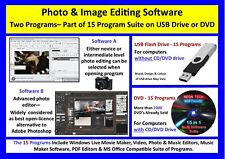 Photo Video Picture Image Editing Software 15 PROGRAMS USB or DVD Windows 7-11