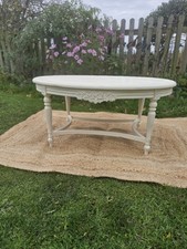 A Beautifully Upcycled  Vintage Chalk Painted And Waxed,cream Coffee Table