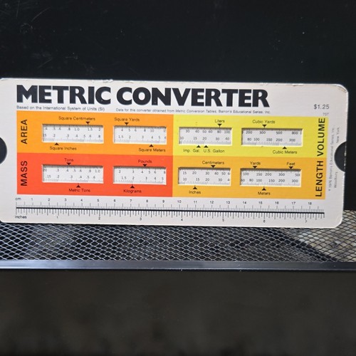 Metric converter slide rule - converter,