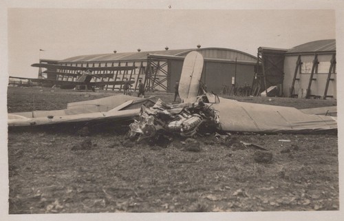 Raf airfield monoplane crash - airfield,