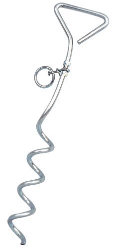 Corkscrew ground spike - tie, out