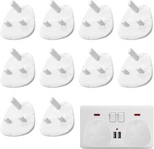 10X Plug Socket Covers Baby Child Proof Electrical Safety switch Protector 3-Pin
