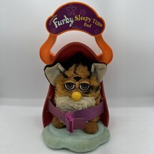 Vintage 1998 Tiger Furby and bed 