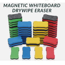 Magnetic Whiteboard Drywipe Eraser Duster Rubber Marker Cleaner Uk