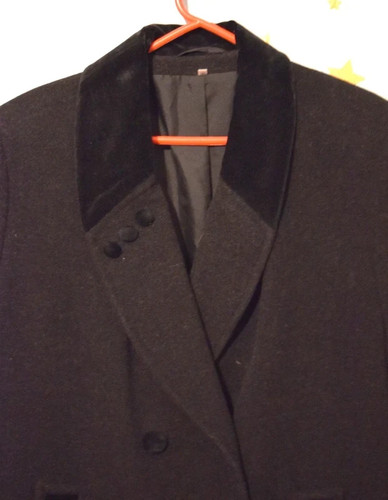 80s vintage dark - grey, overcoat