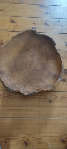 Large hand carved wooden bowl - large, hand-carved