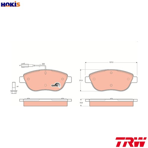 Brake pad set disc - set,