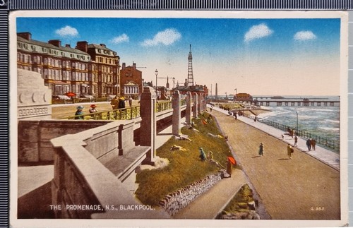 Old postcard 1951 blackpool - postcard,