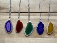 Large Agate Slice Necklace