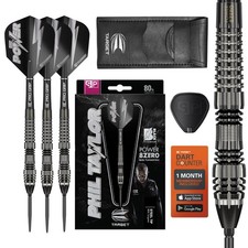 Target Darts Set Phil Taylor Power 8-Zero 4 Black 80% Tungsten Swiss Point SP