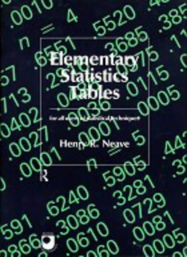 Elementary statistics tables - elementary,