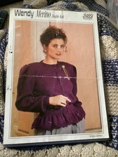 WENDY MERINO LADY’S JACKET WITH PEPLUM DOUBLE KNITTING PATTERN