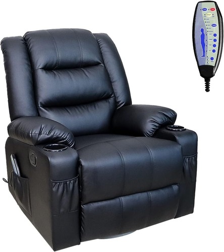 Leather recliner armchair - recliner, 8