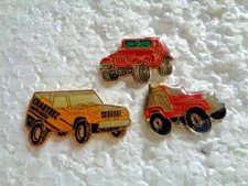 Job lot of 3 Four wheel drive vehicles cars jeep shaped metal lapel pins