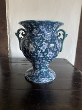 Antique Attractive Transfer Ware Prunus Urn Handled Vase