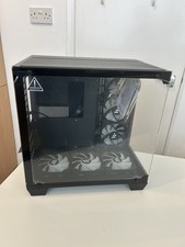 Gaming PC Case – Pre-Installed 6 Fans, Black (One Glass Panel Missing)